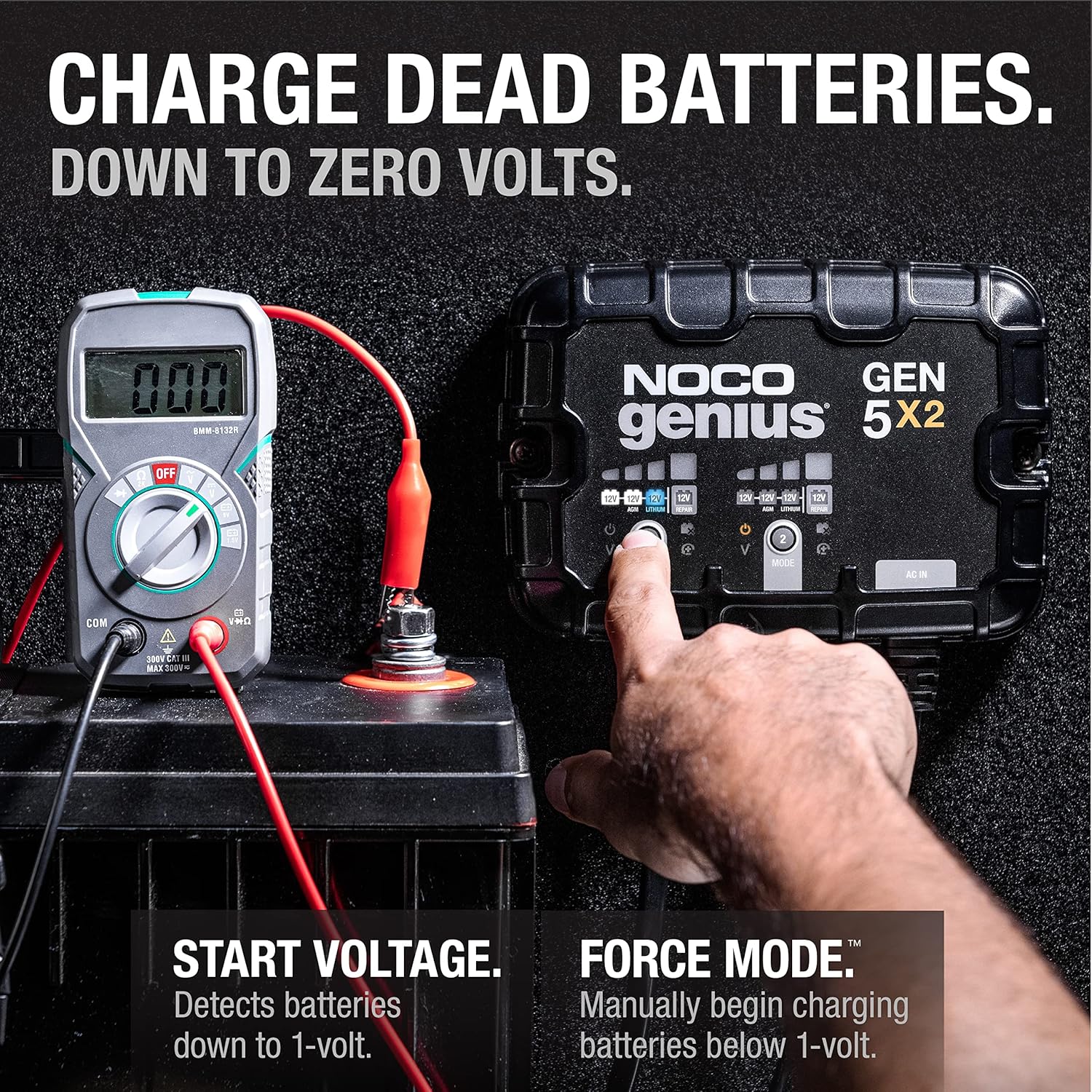 NOCO Genius GEN5X2: 2-Bank, Marine Charger with Overcharge Protection & Temperature Compensation