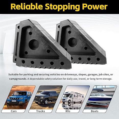 MaxxHaul Solid Rubber Wheel Chock