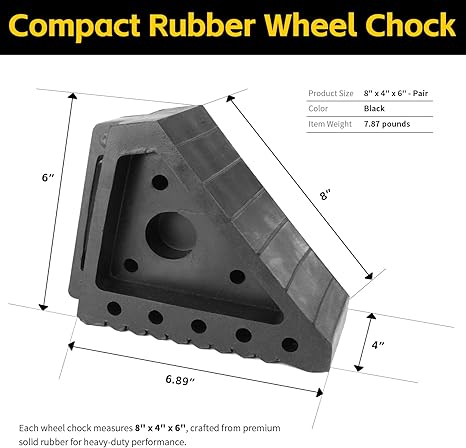 MaxxHaul Solid Rubber Wheel Chock