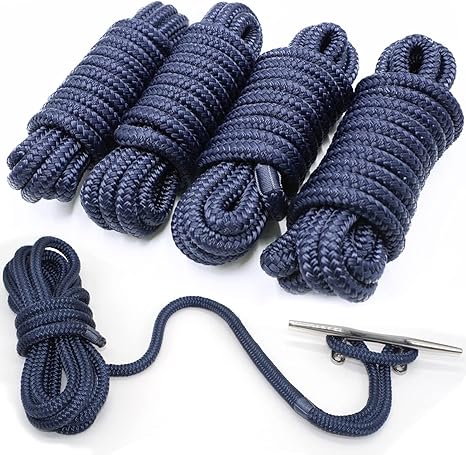 Hi-Performance Boat Rope Mooring Rope Dock Line Navy Blue