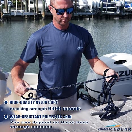 Hi-Performance Boat Rope Mooring Rope Dock Line Navy Blue