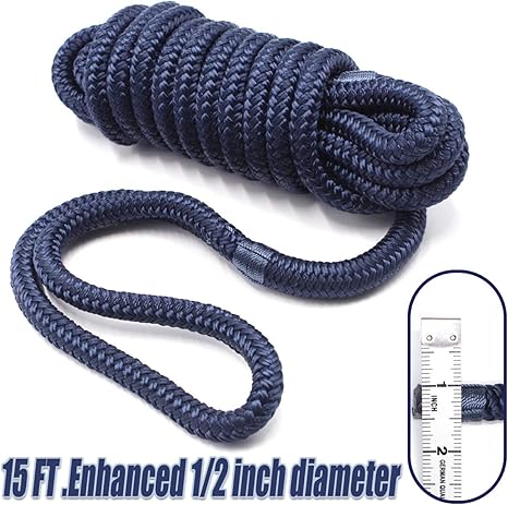 Hi-Performance Boat Rope Mooring Rope Dock Line Navy Blue