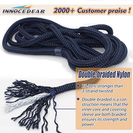 Hi-Performance Boat Rope Mooring Rope Dock Line Navy Blue