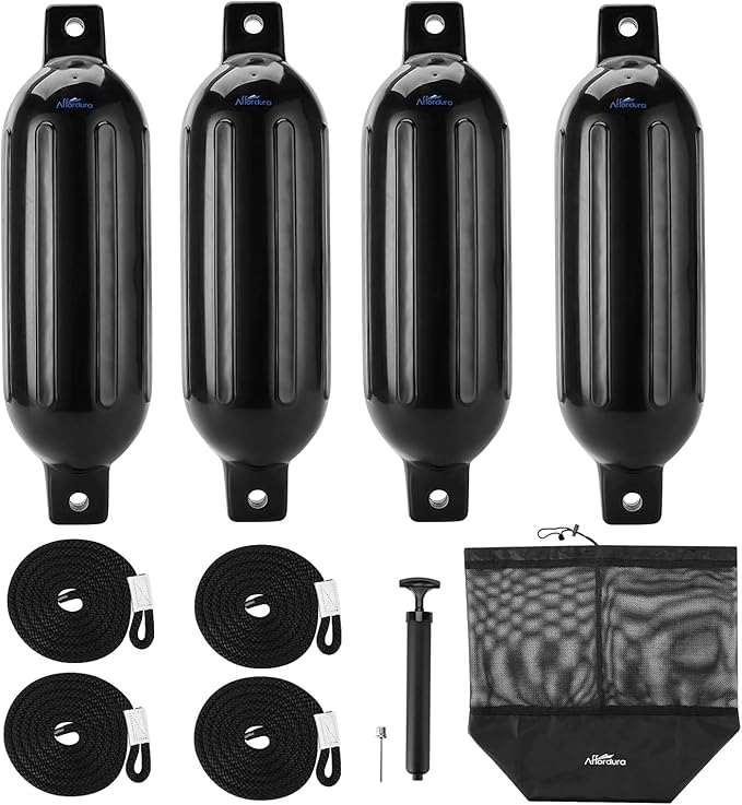 4 Pack Boat Bumpers Fenders with 4 Ropes