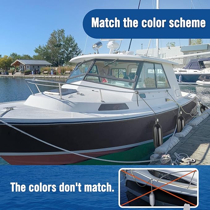 4 Pack Boat Bumpers Fenders with 4 Ropes