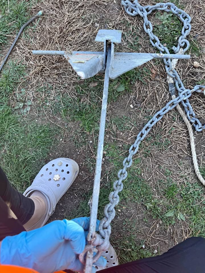 Boat Anchor with Chain and Rope