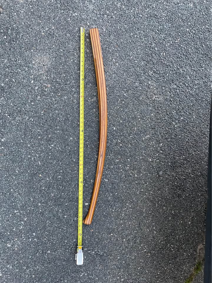 Tiller handle. Laminated wood tiller for sailboat. 1 1/2 inch wide by 46 inches.