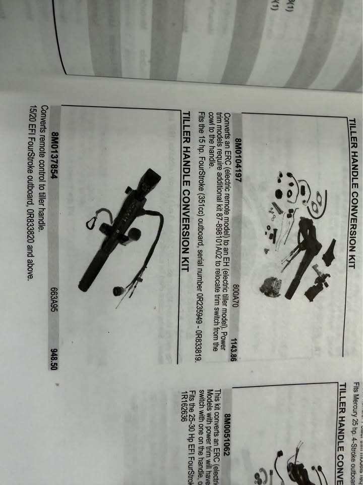 2023 Mercury Tiller arm